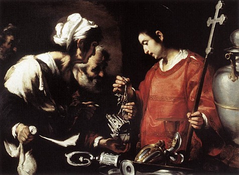 Charity of St. Lawrence, by Bernardo Strozzi, 1615-20