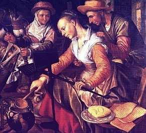 Making Waffles, by Joachim De Beuckelaer, 1550-1560 (detail)