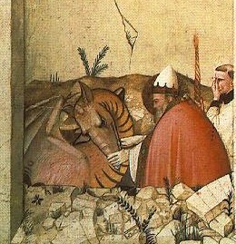Pope St. Sylvester's Miracle (detail), by Maso di Banco