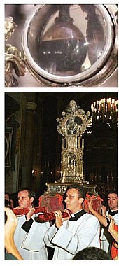 The vials of San Gennaro's blood, and the reliquary that holds them