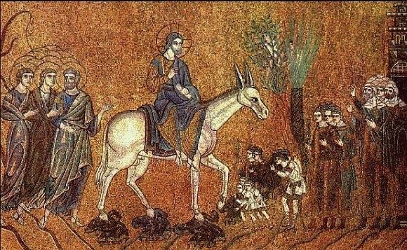 Entry into Jerusalem - 12th c. mosaic