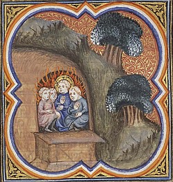 Sidrach, Misach, Abdenago, and the Angel in the furnace