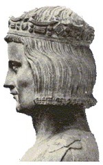 True-to-life, 14th c. statue of Louis from church in Mainneville, Eure, France