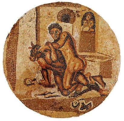 Theseus killing the Minotaur -- Pompeii, Italy