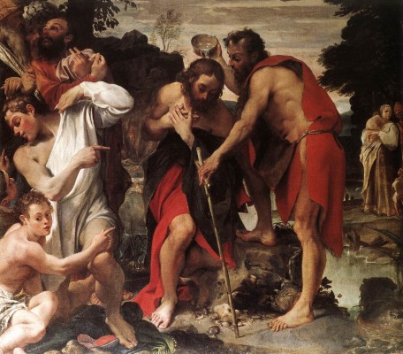 Baptism of Christ, by Carracci