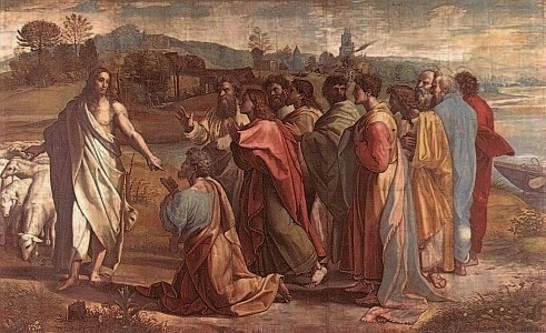 Jesus handing Keys to Peter, by Raffaelo